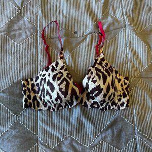 BOGO VS Reversible Animal Print and Solid Red Bra 36B